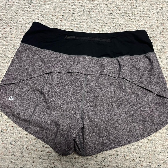 Lululemon shorts. Size 6. Lined. Grey black. Athletic. Running. Gym. Lined - Picture 3 of 7